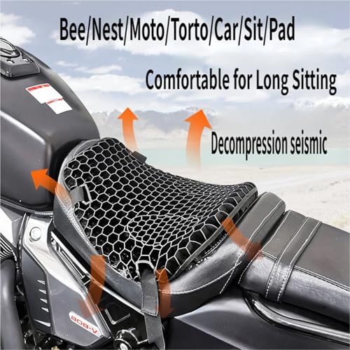Motorcycle Gel Seat Cushion for Can-Am Ryker 900 2019–2026 Shock Absorbing Seat Pad Breathable 3D Honeycomb Comfort Seat Pad Long Distance Riding
