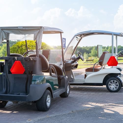 1 Set Slow Moving Vehicle Sign with Mounting Bracket 14 x 16 Inch Slow Moving Vehicle Triangle Sign Aluminum Warning Triangles for Vehicles Golf Cart Tractor Outdoor Accessories