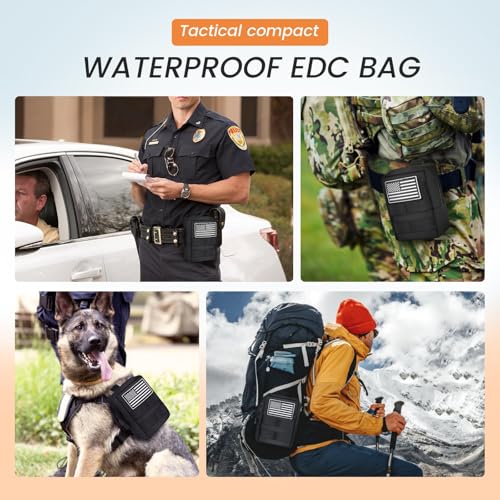 2 Pack Small Molle Pouches - Tactical Compact Water-Resistant EDC Pouch Bag Utility Belt Pouch Waist Pack Bag - color: Green
