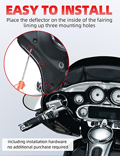 Amazicha Black Adjustable Air Deflector Kit Side Wing Deflectors Fairing Air Deflector Compatible for Harley Touring Street Glide, Electra Glide, Trike, Ultra Classic, CVO 1996-2013