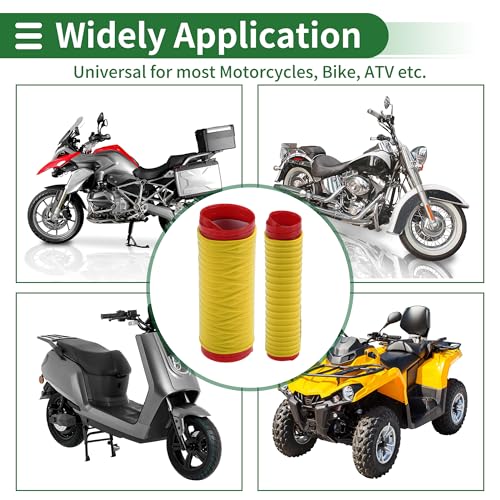 1.57" /40 mm 1.57 "/40 mm Motorcycle Hand Grips Cover Kit Non Slip Silicone Handlebar Grips Yellow 1 Set Spiral Cross Pattern - color: Yellow