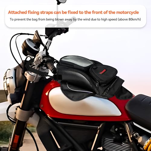 Dracarys Motorcycle Tank Bag - Oxford Saddle Black Motorbike Bag - Strong Magnetic Bag for Honda Yamaha Suzuki Kawasaki Harley - size: 4Liter