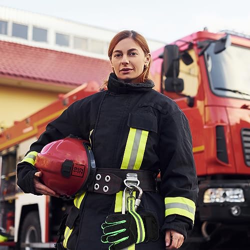 Kanayu 6 Pcs Green Firefighter Glove Strap Heavy Duty Gear Glove Safety Holder Straps with Reflective Firefighting Gear Accessories - color: Green