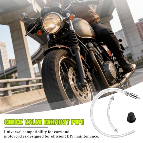 2PCS Motorcycle Brake Bleeder Hose, Motorbike Brake Fluid Flush Kit with One Way Check Valve Clip, Motocross Clutch Stop System Bleeding Tools, Universal for Motorbike