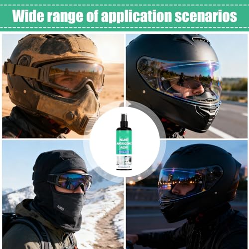 Anti Fog Spray for Helmet, Removal Formula, 100ml, Lens Cleaner Streak-Free Coating, Portable Helmet Cleaner, Outdoor Safety, for Goggles Football Sports