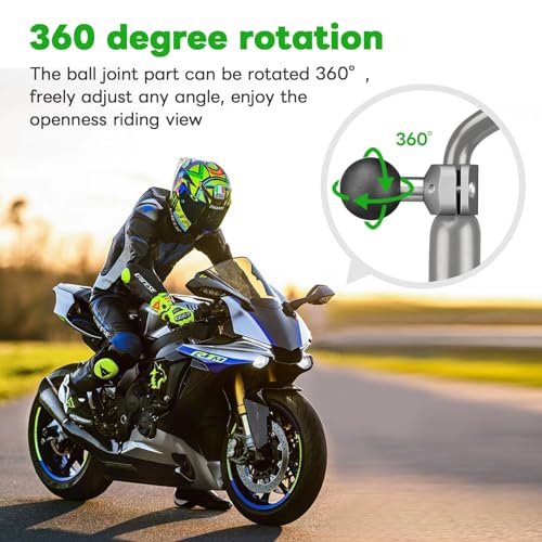 FANAUE Aluminum Alloy Handlebar Clamp Mount U-Bolt Base with 1'' Ball for Rails, Compatible with RAM Mounts B Size Double Socket Arm & Bike Phone Mount Holder