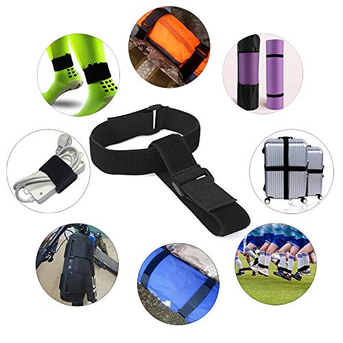 JKJF Cycling Safety Bind Pant Leg Bands Clip Strap Riding Fishing Elastic Ankle Leg Trousers Bind Pants Adjustable Magic Fastening Belt (12 inch length, 1 inch width, 2 Pcs)