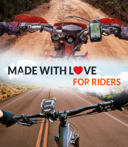 CAW.CAR Accessories Bike & Motorcycle Phone Mount - for iPhone 17 (16, Xr, SE, Plus/Max) or Any Cell Phone - Universal Handlebar Holder for ATV, Bicycle or Motorbike. +100 to Safeness & Comfort