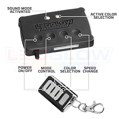 LEDGlow 4pc Million Color LED 4-Seater Golf Cart Underglow Accent Neon Lighting Kit Fits EZGO, Yamaha, Club Car, ICON, Evolution, Tomblerin, Star EV - for 12-Volt Battery - Water Resistant Flex Tubes