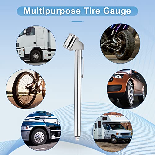 Pencil Tire Pressure Gauge, 10-120PSI Dual Head Air Gauge Tire Pressure Heavy Duty Tire Valve Gauge for Truck Car RV ATV Motorcycle (5 Pack)