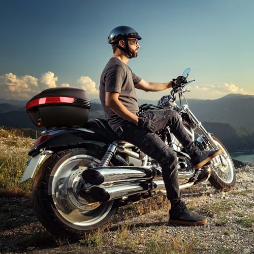 Motorcycle Trunk Black Motorcycle Top Case Motorcycle Tail Box Scooter Trunk Tour Motorcycle Storage Box Carrier with Lock for Helmet Luggage, 30L - size: 30L