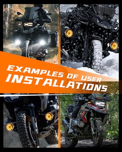 CO LIGHT 4.5 Inch Motorcycle Fog Lights 120W White/Yellow Auxiliary Lights Hi/Lo Beam Amber/White DRL with Amber Mask and Dimming Wiring Harness for Motorcycle ATV UTV ADV Night Riding - color: D040WY