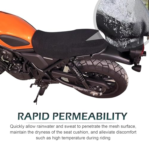 Motorcycle Seat Cover, Anti-Slip Cushion, Insulated and Breathable Honeycomb Mesh, 21.6x29.5In Moped Seat Cover (Black) - color: Black #M