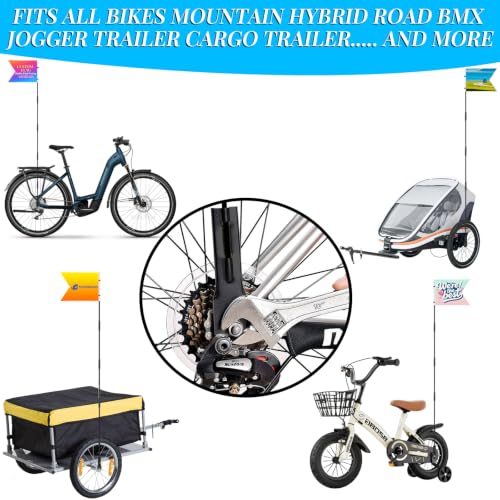 Personalized Bike Safety Flag with Pole - 6-Foot Adjustable Pole, Custom Safety Flag for Kids, Bicycles and Golf Carts (Swallowtail Flag - 1PC) - color: Swallowtail flag - 1PC