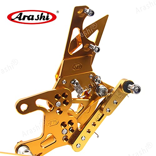 Arashi Version 2.0 Adjustable Rearsets for Honda CBR1000RR 2012-2017 SP include non-ABS, Gold - color: Gold, size: CBR1000RR 2012-2017 SP include non-ABS
