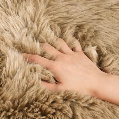 LLB Sheepskin Chair Pads - Office & Dining Room Chair Cushion - Tan, 16.5" Round (Pack of 1) - color: Tan, size: Round 16.5" (Pack of 1)