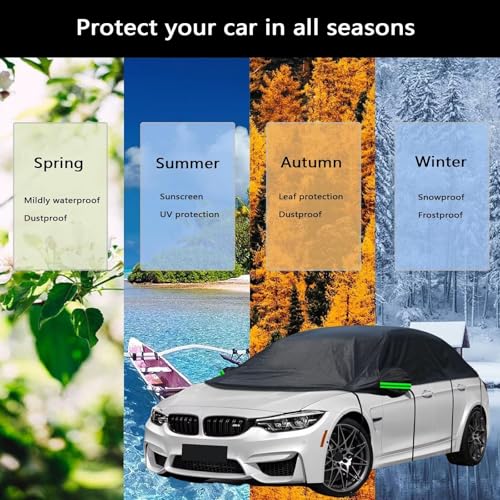 generic Half car Cover Compatible with Fisker Latigo CS V8 2005,dust-Proof,Waterproof,Snow-Proof,Windproof(Black) - size: Compatible with Latigo CS V8 2005