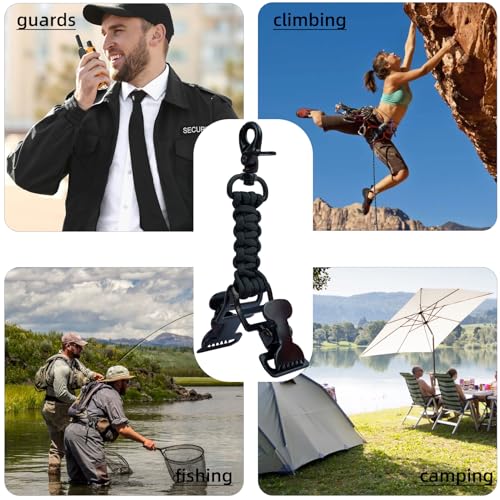 KUNN Double End Tactical Glove Clips Work Glove Holders Hardhat Holder for Heavy Duty Belt,Outdoor Backpack - color: Black