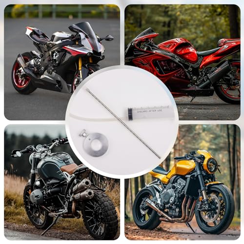 Motorcycle Fork Oil Level Tool Professional Suspension Oil Level Adjuster 60ml Syringe with Adjustable Ring & 300mm Scale Pipe for Motorcycle Maintenance