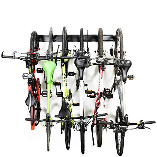 Ultrawall Stainless Steel Bike Storage Rack,6 Bike Storage Hanger Wall Mount for Home & Garage Holds Up to 300lbs, Black - size: 6 bike