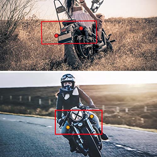 DREAMIZER 4pcs LED Motorcycle Amber Red Front Rear Brake Turn Signal Light Blinker Driving Tail Light Compatible With Sportster 883 Street bike Dirt bike Cruiser and chopper - color: Black