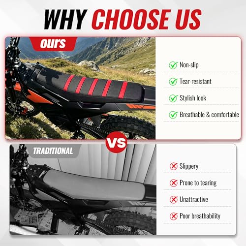 Seat Cover for Yozma IN10,Non-Slip Motorcycle Cushion Cover for Electric Dirt Bike Ebike Yozma in 10-Red - color: Red