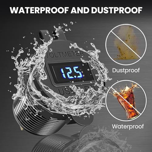12V USB Car Socket, 3-Port Marine Aluminum USB Quick Charge Waterproof Cigarette Round USB C 12V Outlet for Car Golf Cart Boat Marine Bus Truck RV Marine Motorcycle etc(2PD+1QC(1Pack)) - color: 2PD+1USB(1Pack)