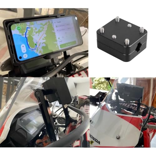 Tenere 700 Navigator Holder 12mm/16mm GPS Mobile Phone Mount AMPS Bracket for R1200GS LC ADV R1250GS S1000XR CRF1000L F800GS (Black)