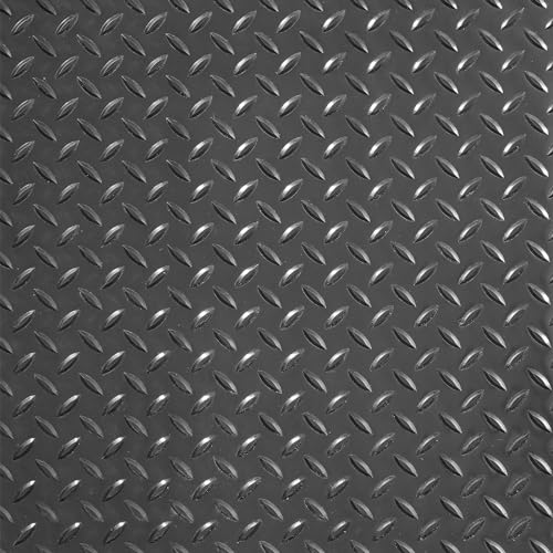 VEVOR Rubber Flooring Roll, 4 x 15 ft SBR Diamond-Plate Rubber Mat, 3mm Thickened, Easy to Clean, Customizable Size, Non-Slip Floor Protector Mat for Under Cars, Garage, Warehouse, Industry Gym, Black - size: 4 ft x 15 ft