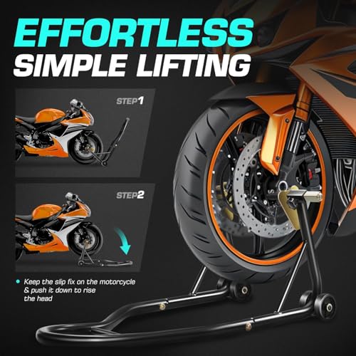 DNA Motoring Motorcycle Stand Lift Universal Paddock Lift Stand 880 Capacity Front Wheel Fork Stand Rear Wheel Swingarm Spool Stand for Suzuki Yamaha BMW Kawasaki Honda TOOLS-00778 - style: Wheel Swingarm Spool Stand