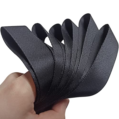 Black Soft Loop Tie Down Straps (6 Pack) 4500Lbs Breaking Strength and 1500Lbs Load Capacity, 12 * 1in Heavy Duty Tie Down Loops for Securing ATV UTV Motorcycles Scooters Dirt Bikes Lawn Equipment