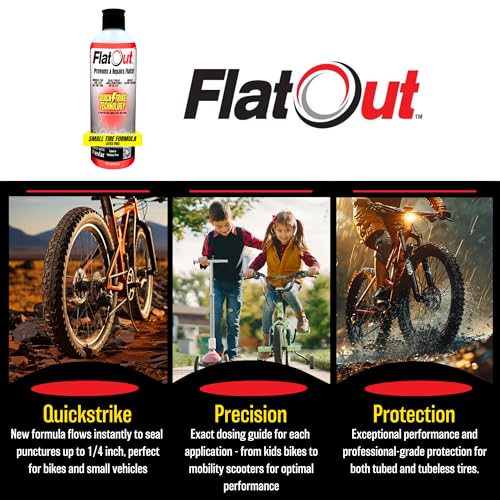 QuickStrike Tire Sealant - Small Tire/Bicycle Formula - NEW Formula - Prevents Flat Tires - Seals Leaks - Contains Kevlar - Tubeless Tire Sealant - 32 Ounce Bottle - size: 1 Pack - 32 Fl Oz