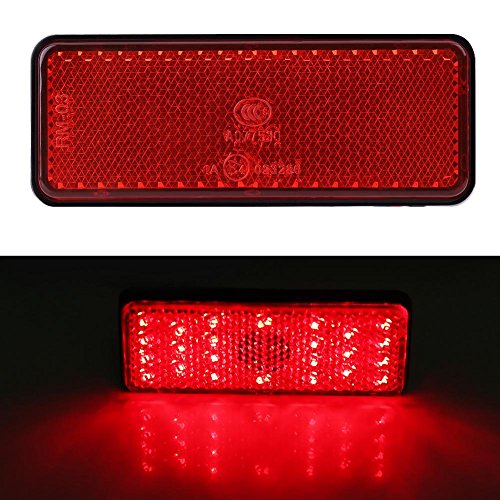 Motorcycle Tail Light, Universal Rec Reflectors Motorcycle Scooter Moped LED Tail Brake Light Stop Indicator Lamp(Red)
