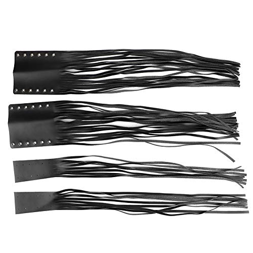 Qiilu Motorcycle Clutch Tassels, Universal Hand Grips Tassel Fringe Wrap Cover Motorcycle Brake Clutch Lever Streamer 7/8in 1in Fit for (Black) - color: Black