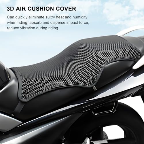 Motorcycle Seat Cushion Air Cooling 3D Mesh Motorcycle Seat Pad,Butt Protector Pads,Motorcycle Cool Seat Cover,Breathable Motorcycle Seat Cover,Size XL - size: 63 x 36cm