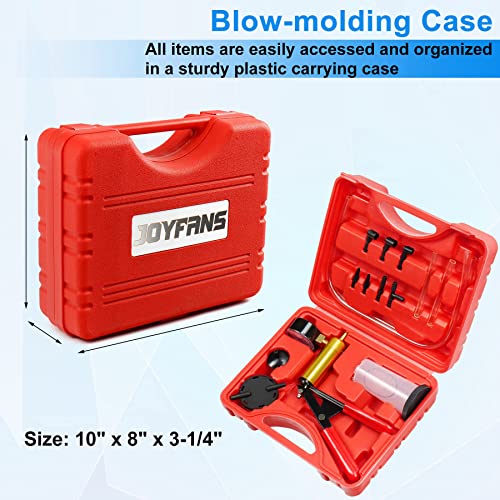 JoyFans 2 in 1 Hand Vacuum Pump Brake Bleeder Kit, One-Man Brake Clutch Fluid Power Steering Fluid Bleeding System Tester Tool for Automotive Motorcycle Car & Kitchen Food Canning Use (Red) - color: Red