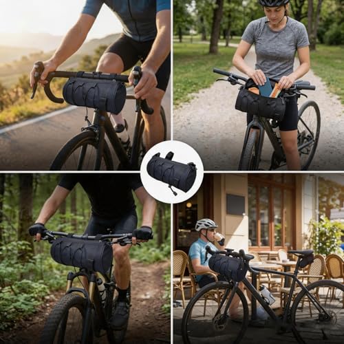 2.7L Handlebar Bag, Bike Handlebar Bag for Cycling Storage, Durable Polyester Material, Easy Installation Design, Fits Most Bicycle Handlebars, Compact Size for Essentials Organization
