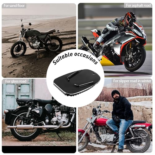8 Pieces Motorcycle Kickstand Pad Motorcycle Stand Plate Motor Anti Slip Plate Parking Accessory for Outdoor Grass Sand Slippery Ground Hot Pavement Parking Day