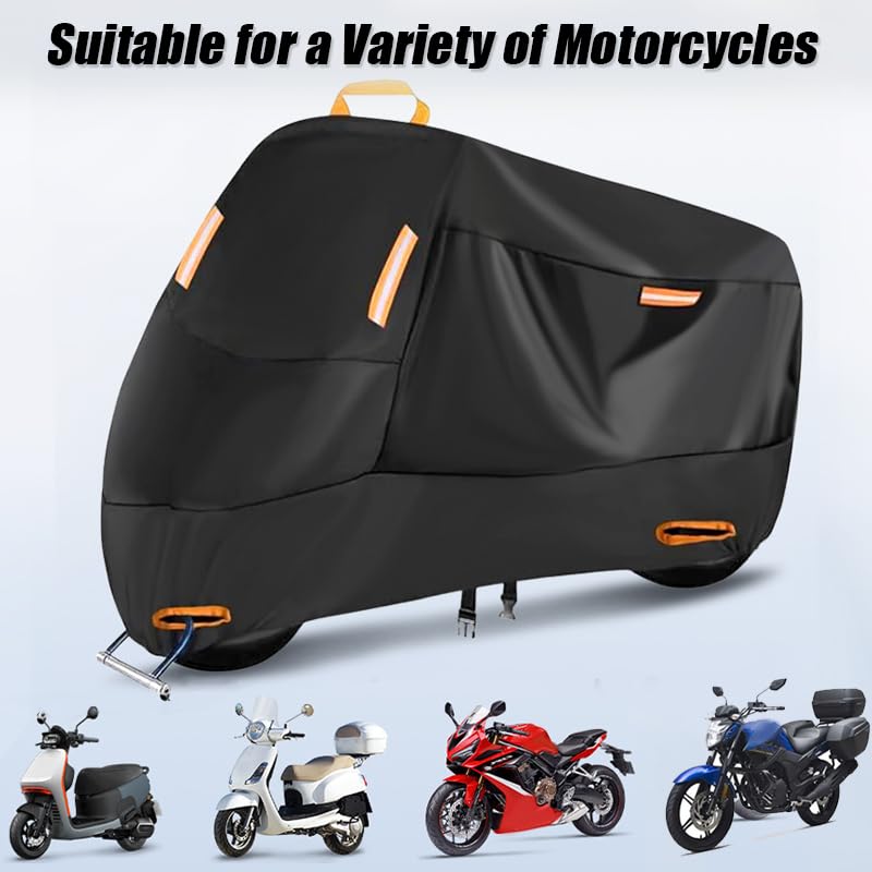 Motorcycle Cover for Yamaha TMax TMAX 530 560 SX DX TMAX530 TMAX560, Full Wrap Rain and Dust Protection Four Seasons Universal Protective Cover, Motorbike Cover with Night Reflective, Lock-Holes