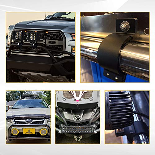 2.5 Inch Tube Clamp Mounting Bracket Kit for LED Light Bar LED Off-Road Light Horizontal Bar Tube Clamp Roof Roll Cage Holder - size: 2.5''