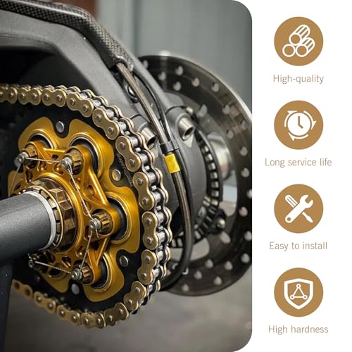 Downhill 4 PCS 520 Chain Master Link, Metal Chain Connecting Links with O-Ring, Heavy Duty Masterlink Connector Replacement, Universal for Motorcycle, Dirt Bike (Gold)
