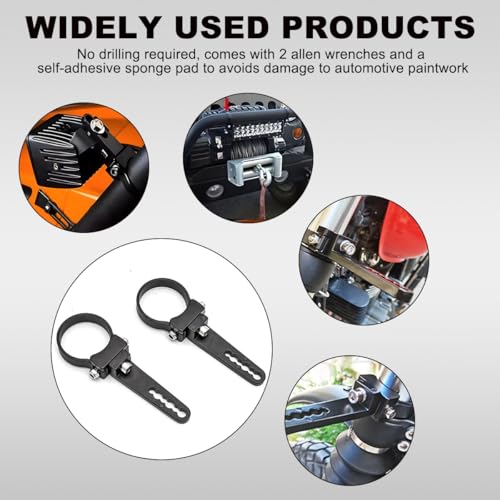 Wevdn 2 PCS Roll Cage Clamps LED Bracket, 360 Adjustable Mount for 1.75'' Roll Cage Bull Bars, Light Mount for Cars Trucks ATV UTV, Car Accessories