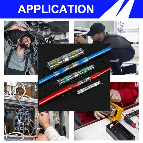 532PCS Heat Shrink Solder Seal Wire Connectors Kit with Mini Heat Gun, Solder Stick Wire Connectors Waterproof Wire Electrical Connector Kit for Marine, Automotive, Boat, Truck (26-6 Gauge) - size: 532PCS