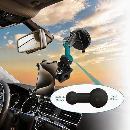 1 inch to 17mm Ball Adapter Converter for Smartphone Rig, GPS Bracket, DSLR Rig. (25-17mm Adapter) - style: 1inch-17mm Adapter