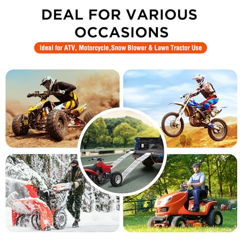 Rockland 72" x 9" Tri-Fold Steel Truck Ramps, 1000 LBS Capacity, Folding Trailer Ramps for Motorcycles, Ebikes, Dirtbikes and ATVs, Heavy Duty Loading Ramps for Trailer Pickup Truck, 2 Pcs - size: Steel Tri-Fold Ramp+1000LBS+72"x9"(Slim)