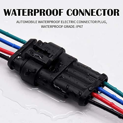 4 Pin Connector Waterproof Connector, Male and Female Way 16 AWG Wire Suitable for car Truck, Boat and Other Wire Connection 5 kit - size: 4 PIN