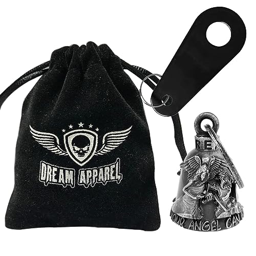 Dream Apparel Motorcycle Bell Guardian Angel Drive Away Gremlin, Biker Bell for Men Women Rider Riding, Good Luck Gift - color: Never Ride Faster Than Your Angel Can Fly 02