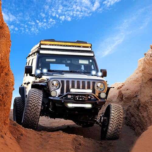 Nilight 20Inch 420W Triple Row Spot Flood Combo Led Light Bar Work Driving Lamp 4Pcs 4Inch 60W Cube LED Pods Lights with Wiring Harness Kit for Trucks Jeeps ATVs UTVs Motorcycles Ships Yachts-5 Leads - color: White - 20Inch Light Bar + 4Pcs 4Inch Pods + W