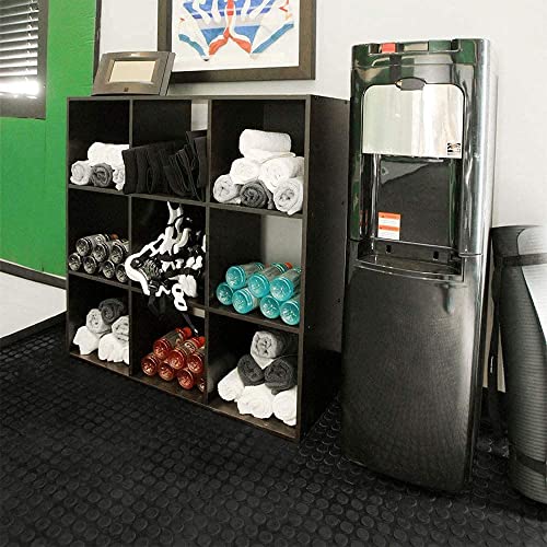 tonchean Rubber Garage Floor Mat 16.4Ft x3.3Ft Garage Flooring Roll Coin Pattern 1/8in Thick Rubber Flooring Rolls Non-Slip Garage Mats for Floor Under Car, Workshop, Black