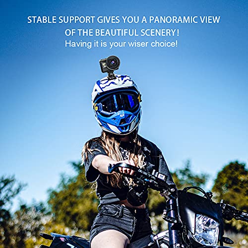 Aluminum 360-degree Rotation Helmet Mount for Gopro Hero 13 12 11 10 9 8 DJI Osmo Insta360 AKASO and Other Action Camera 1/4"-20 Threaded Swivel Mount